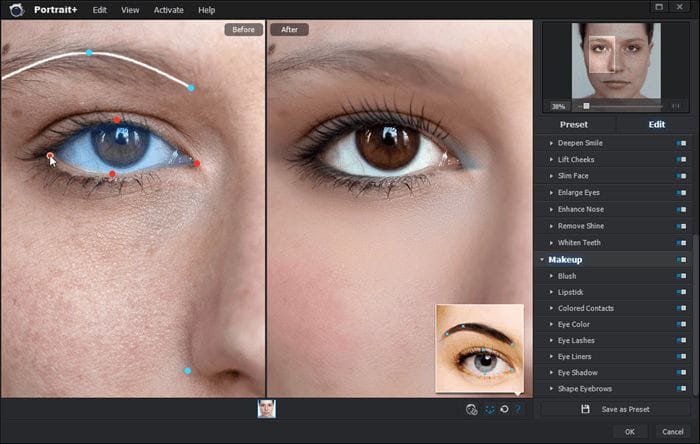 Adjusting key points in Portrait+ Adjusting key points in Portrait+