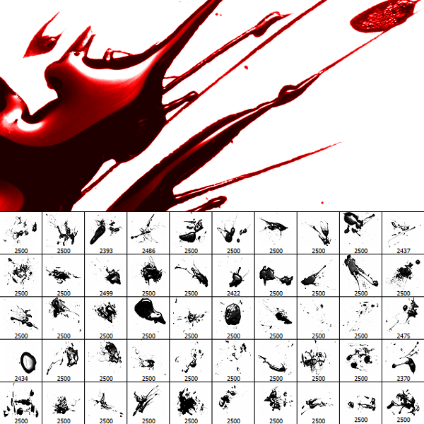 Glossy Blood Splatter Photoshop Brushes